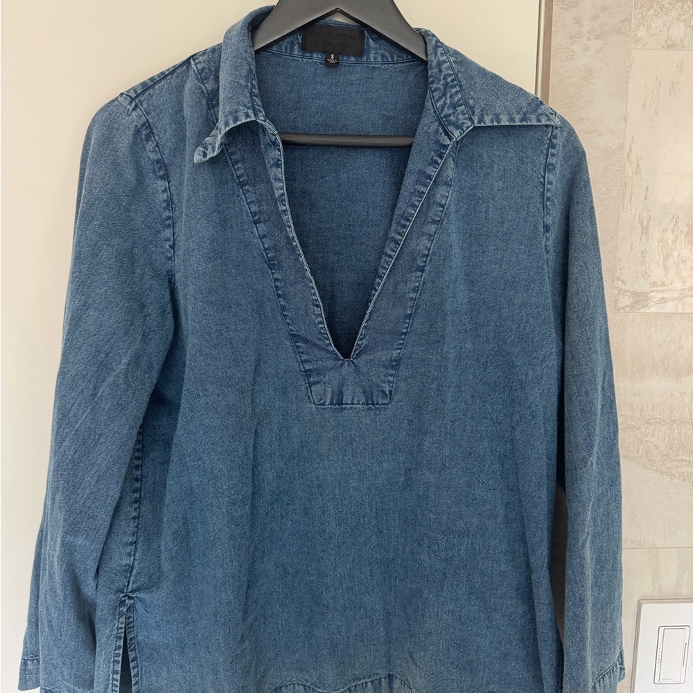 Nili Lotan Denim Blouse Size Small